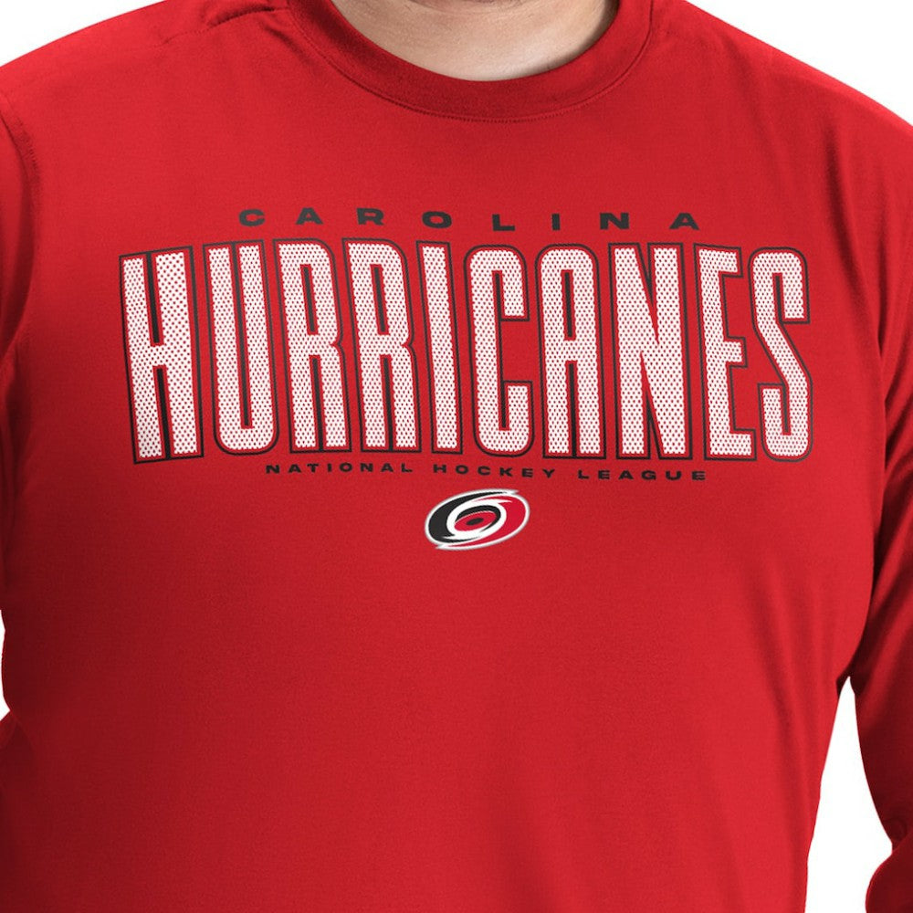 Carolina Hurricanes G-III Sports by Carl Banks Adaptive Mesh Effect Long Sleeve T-Shirt - Red | US 203456840