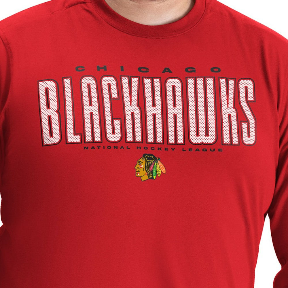 Chicago Blackhawks G-III Sports by Carl Banks Adaptive Mesh Effect Long Sleeve T-Shirt - Red | US 203456841