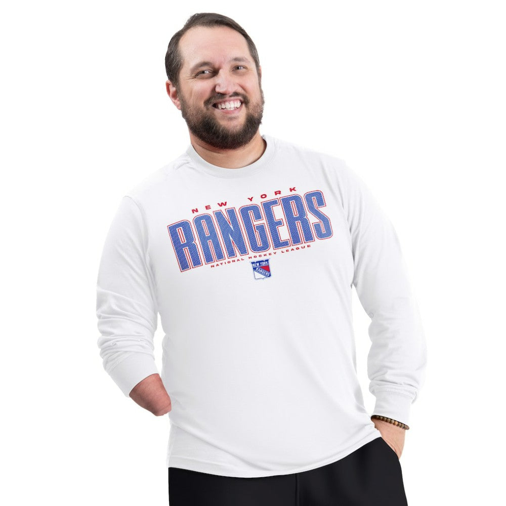 New York Rangers G-III Sports by Carl Banks Adaptive Mesh Effect Long Sleeve T-Shirt - White | US 203456844