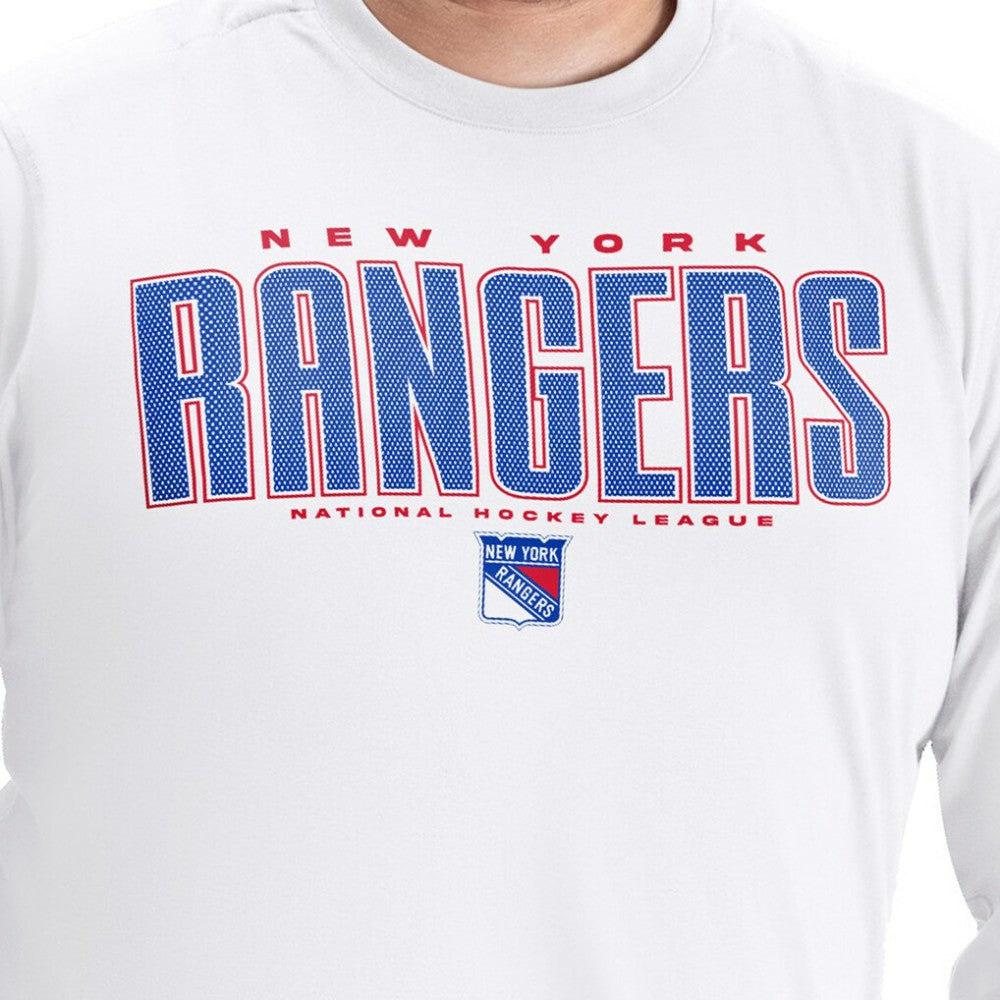 New York Rangers G-III Sports by Carl Banks Adaptive Mesh Effect Long Sleeve T-Shirt - White | US 203456844