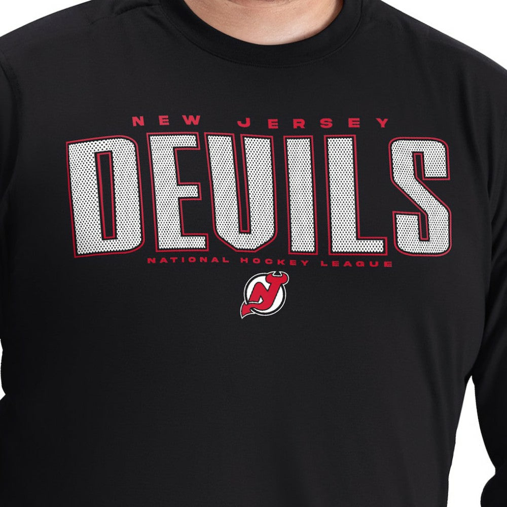 New Jersey Devils G-III Sports by Carl Banks Adaptive Mesh Effect Long Sleeve T-Shirt - Black | US 203456846