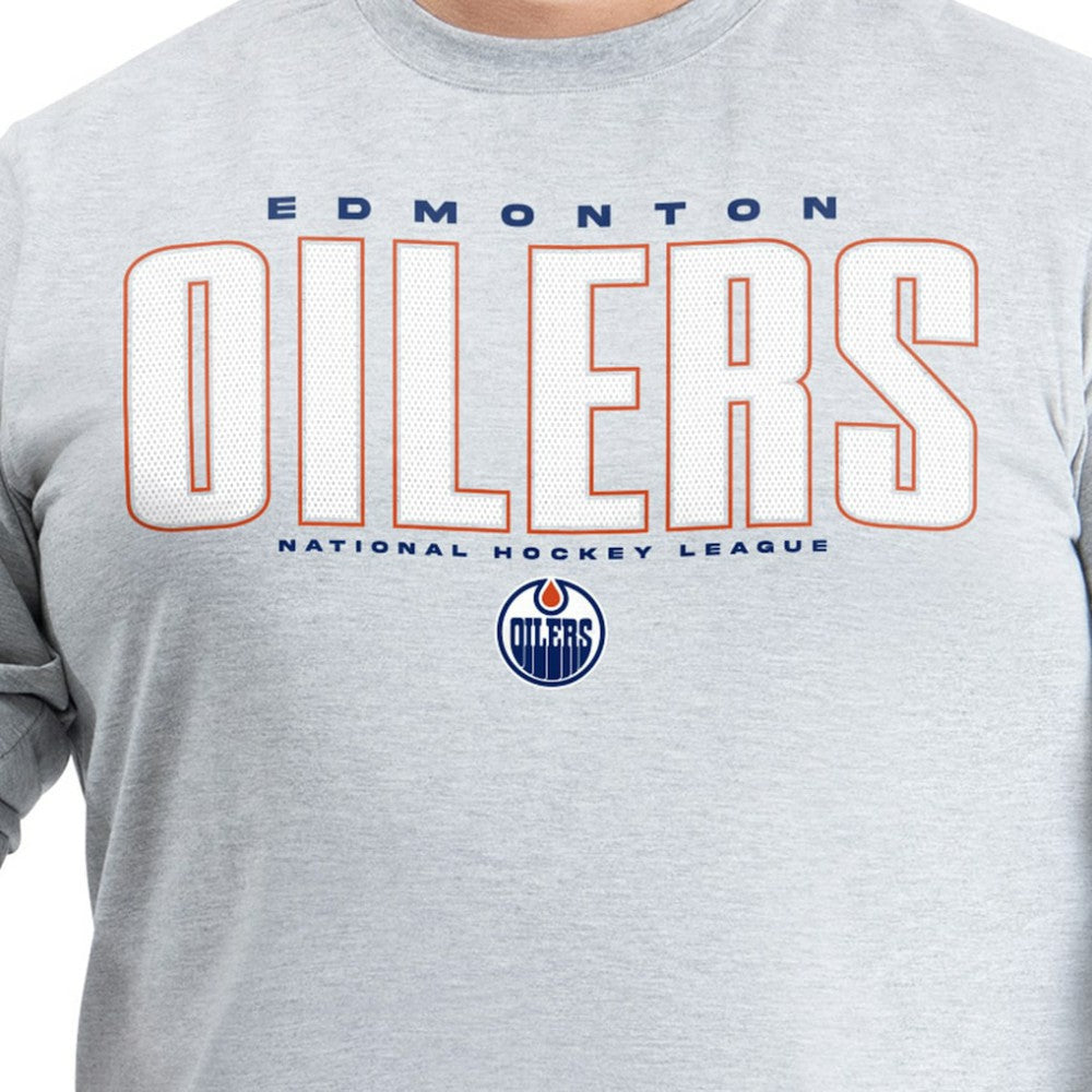 Edmonton Oilers G-III Sports by Carl Banks Adaptive Mesh Effect Long Sleeve T-Shirt - Gray | US 203456849