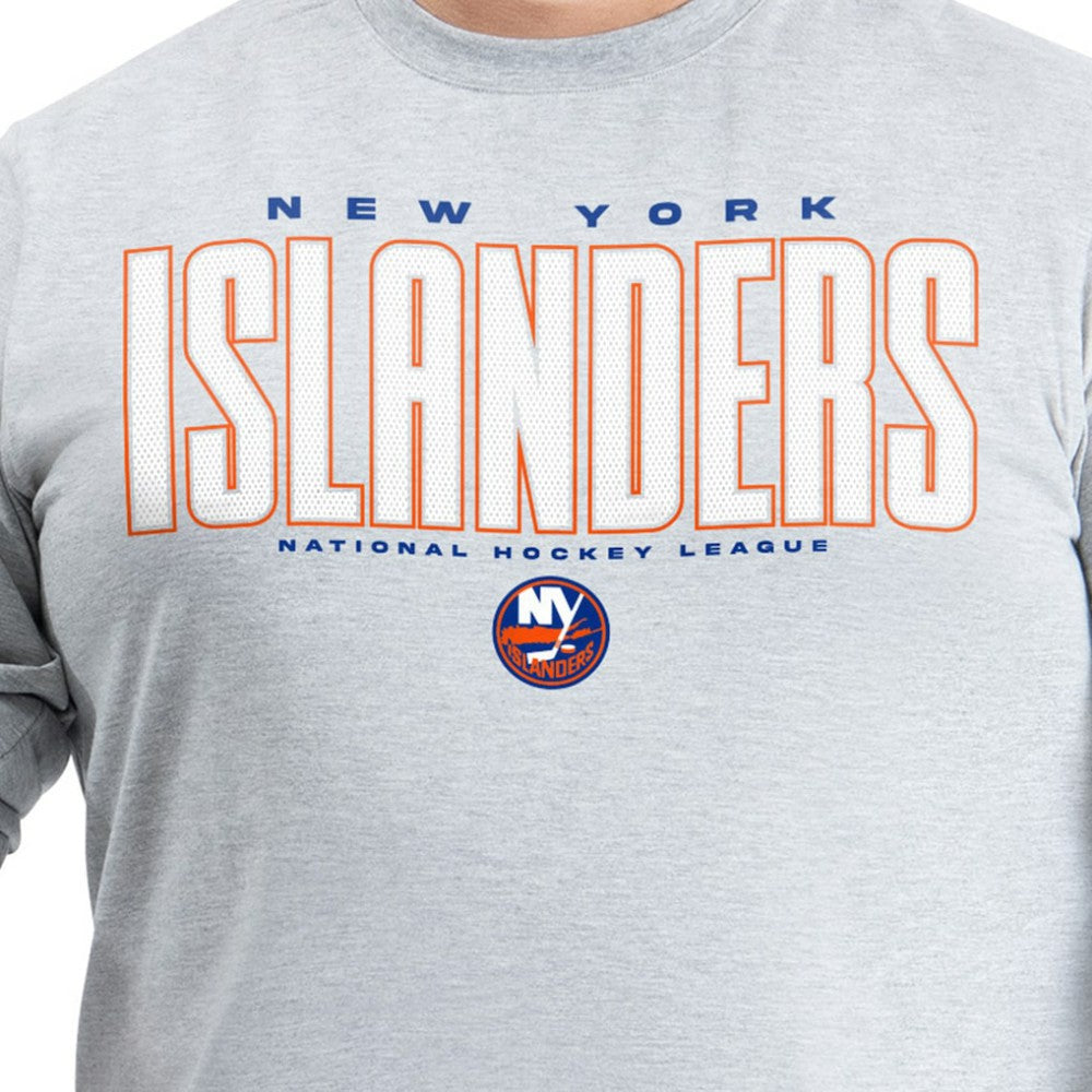 New York Islanders G-III Sports by Carl Banks Adaptive Mesh Effect Long Sleeve T-Shirt - Gray | US 203456851