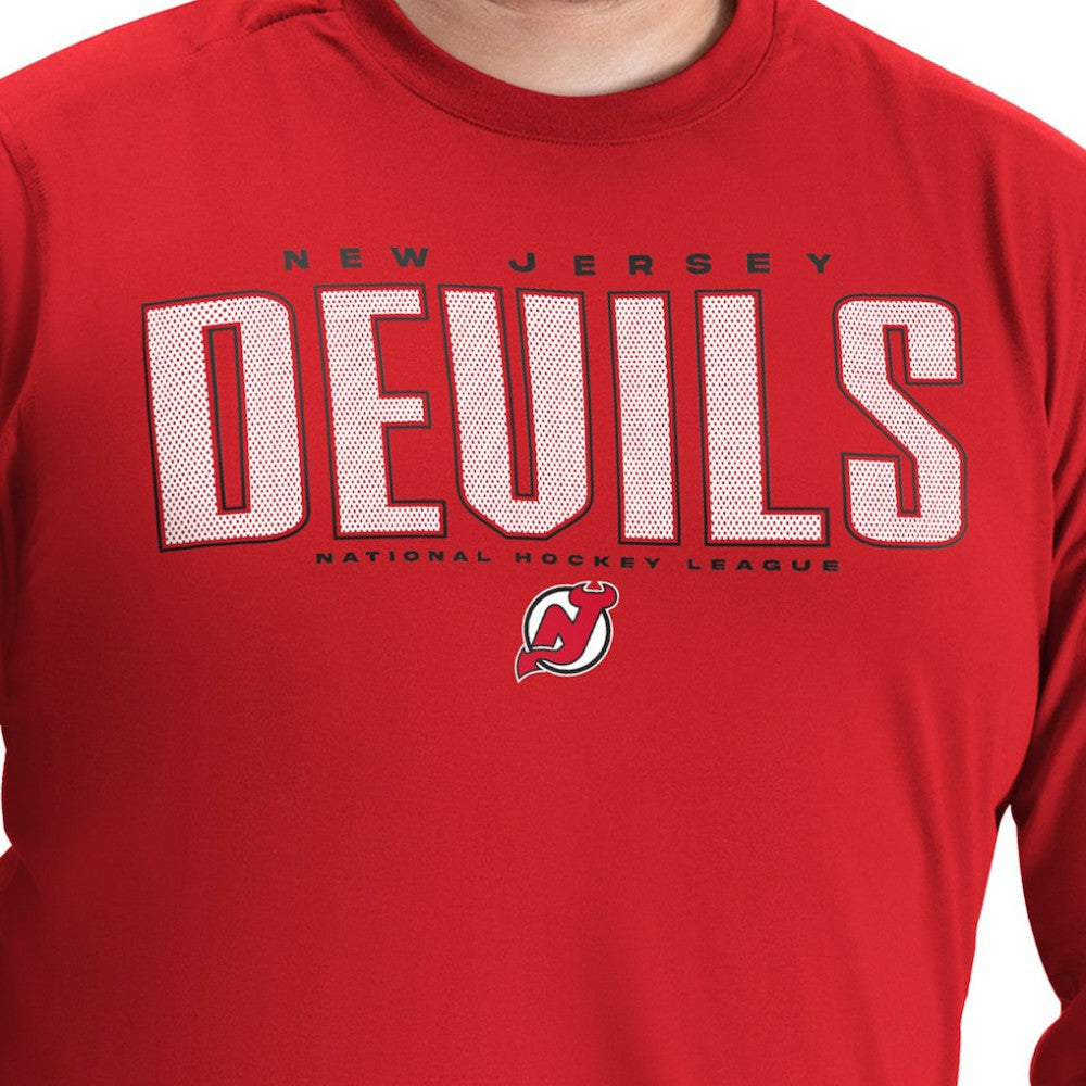 New Jersey Devils G-III Sports by Carl Banks Adaptive Mesh Effect Long Sleeve T-Shirt - Red | US 203456856