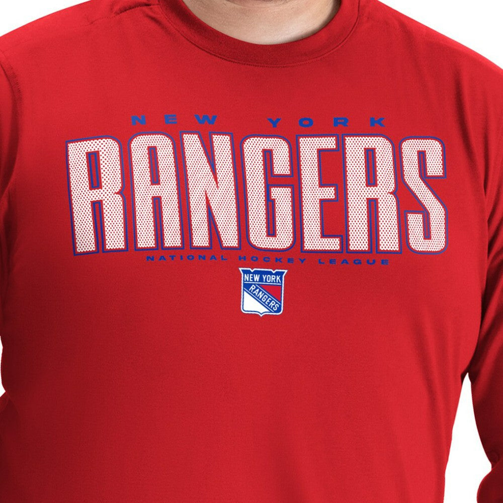 New York Rangers G-III Sports by Carl Banks Adaptive Mesh Effect Long Sleeve T-Shirt - Red | US 203456857