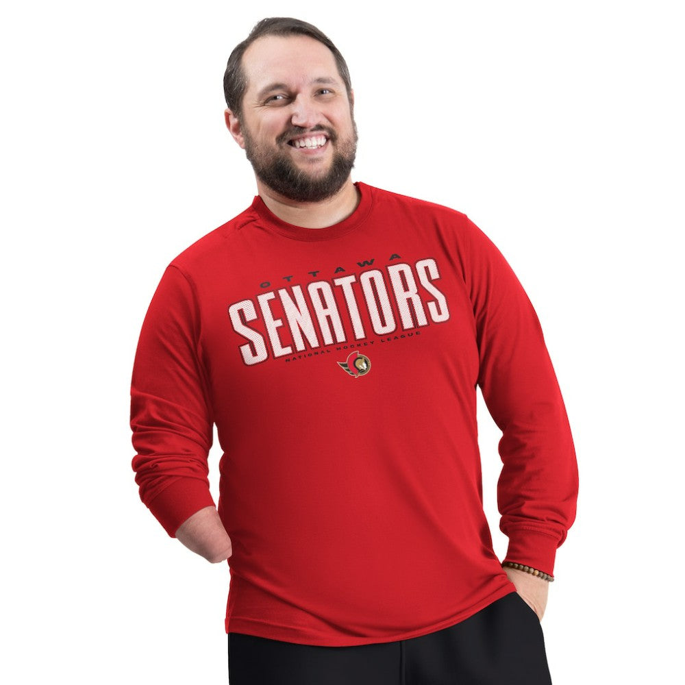 Ottawa Senators G-III Sports by Carl Banks Adaptive Mesh Effect Long Sleeve T-Shirt - Red | US 203456858