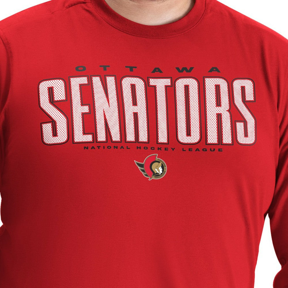 Ottawa Senators G-III Sports by Carl Banks Adaptive Mesh Effect Long Sleeve T-Shirt - Red | US 203456858