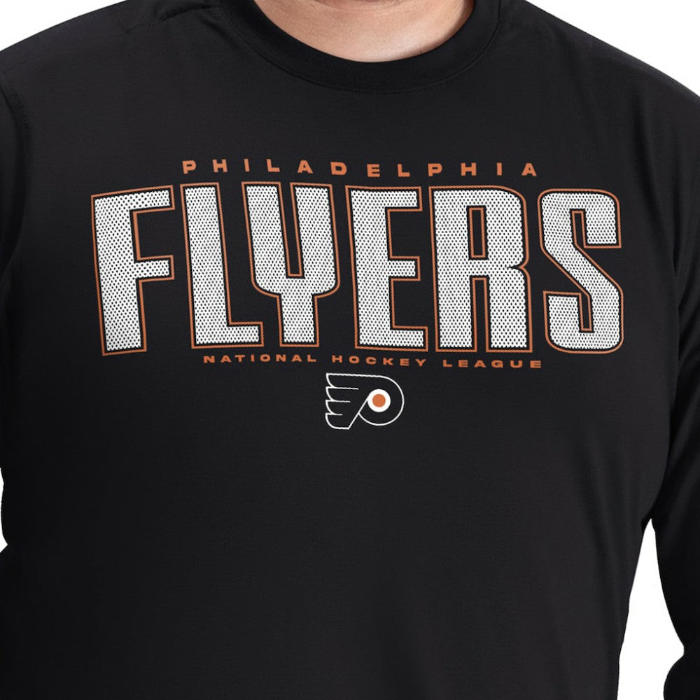 Philadelphia Flyers G-III Sports by Carl Banks Adaptive Mesh Effect Long Sleeve T-Shirt - Black | US 203456860