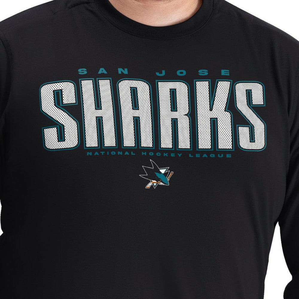 San Jose Sharks G-III Sports by Carl Banks Adaptive Mesh Effect Long Sleeve T-Shirt - Black | US 203456862