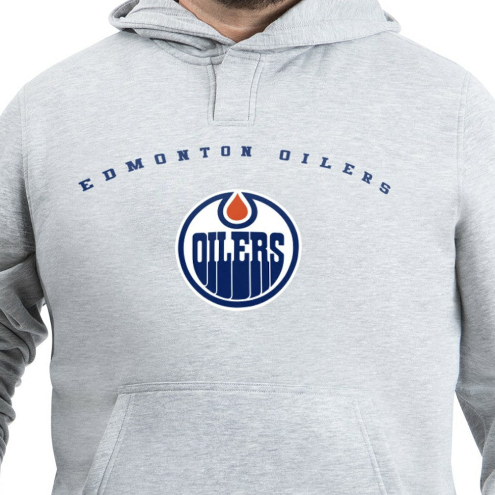 Edmonton Oilers G-III Sports by Carl Banks Adaptive Classic Team Arc Fleece Hoodie - Gray | US 203456986
