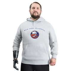 New York Islanders G-III Sports by Carl Banks Adaptive Classic Team Arc Fleece Hoodie - Gray | US 203456990