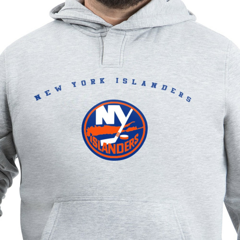 New York Islanders G-III Sports by Carl Banks Adaptive Classic Team Arc Fleece Hoodie - Gray | US 203456990