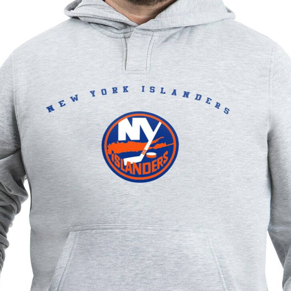 New York Islanders G-III Sports by Carl Banks Adaptive Classic Team Arc Fleece Hoodie - Gray | US 203456990