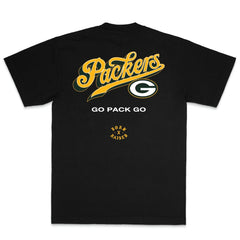 Green Bay Packers Born x Raised Unisex Pro Script T-Shirt - Black T-shirts