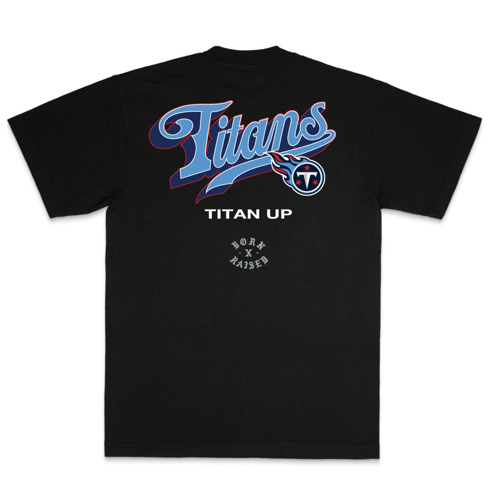 Tennessee Titans Born x Raised Unisex Pro Script T-Shirt - Black T-shirts