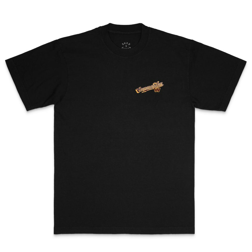 Washington Commanders Born x Raised Unisex Pro Script T-Shirt - Black T-shirts
