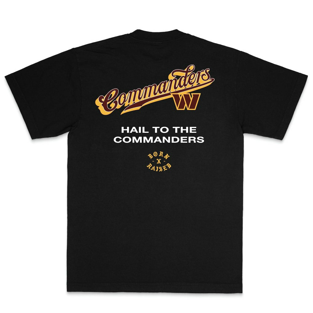 Washington Commanders Born x Raised Unisex Pro Script T-Shirt - Black T-shirts