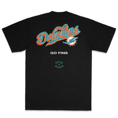 Miami Dolphins Born x Raised Unisex Pro Script T-Shirt - Black T-shirts