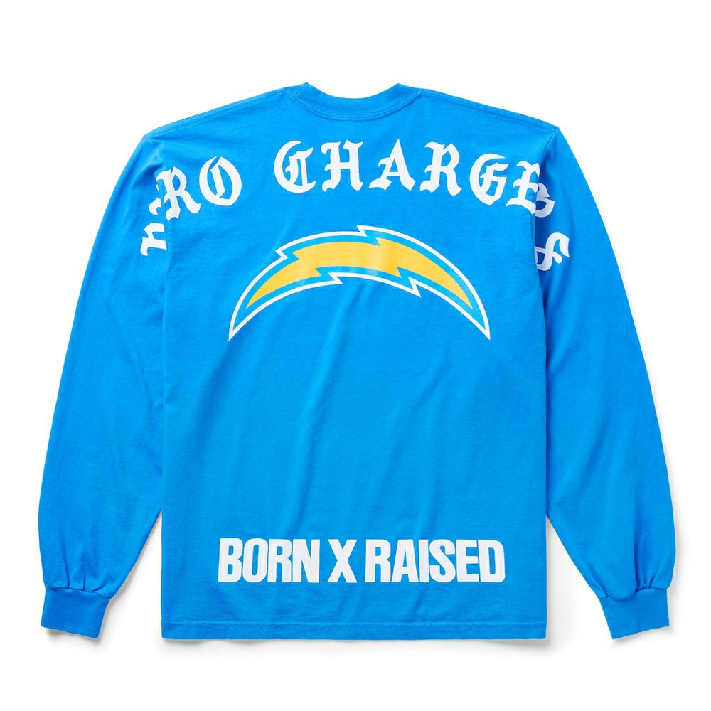 Los Angeles Chargers Born x Raised Unisex Long Sleeve Local T-Shirt - Powder Blue T-shirts