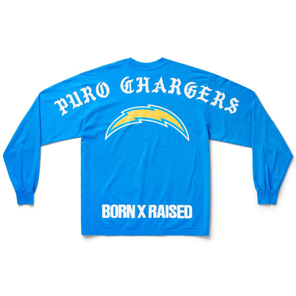Los Angeles Chargers Born x Raised Unisex Long Sleeve Local T-Shirt - Powder Blue T-shirts