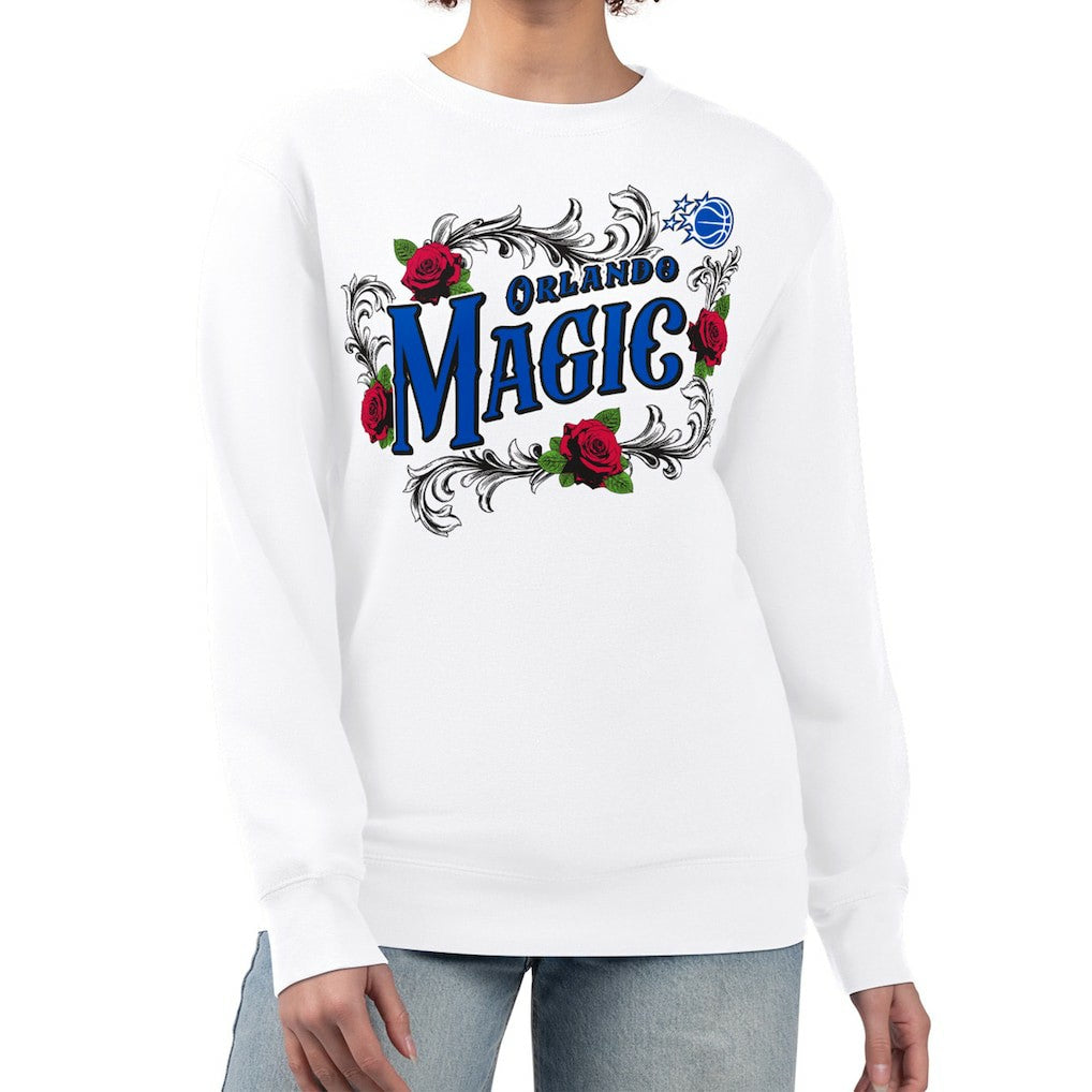 Orlando Magic G-III 4Her by Carl Banks Women's Roses Fleece Tri-Blend Sweatshirt White outlet