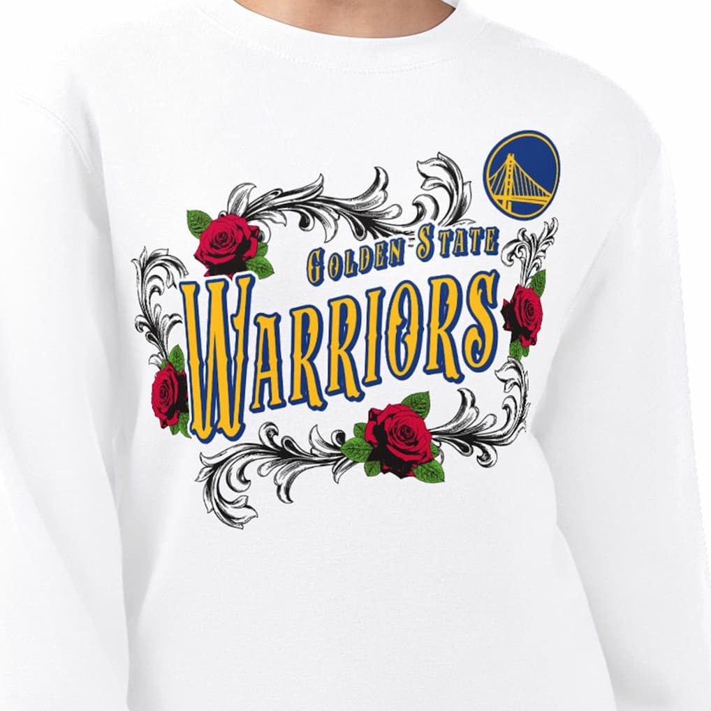 Golden State Warriors G-III 4Her by Carl Banks Women's Roses Fleece Tri-Blend Sweatshirt White outlet