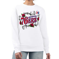Philadelphia 76ers G-III 4Her by Carl Banks Women's Roses Fleece Tri-Blend Sweatshirt White outlet