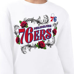 Philadelphia 76ers G-III 4Her by Carl Banks Women's Roses Fleece Tri-Blend Sweatshirt White outlet
