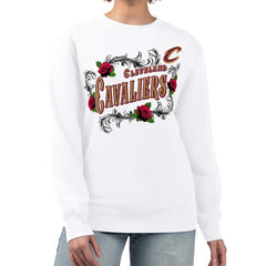 Cleveland Cavaliers G-III 4Her by Carl Banks Women's Roses Fleece Tri-Blend Sweatshirt White