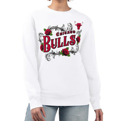 Chicago Bulls G-III 4Her by Carl Banks Women's Roses Fleece Tri-Blend Sweatshirt White outlet