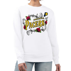 Indiana Pacers G-III 4Her by Carl Banks Women's Roses Fleece Tri-Blend Sweatshirt White