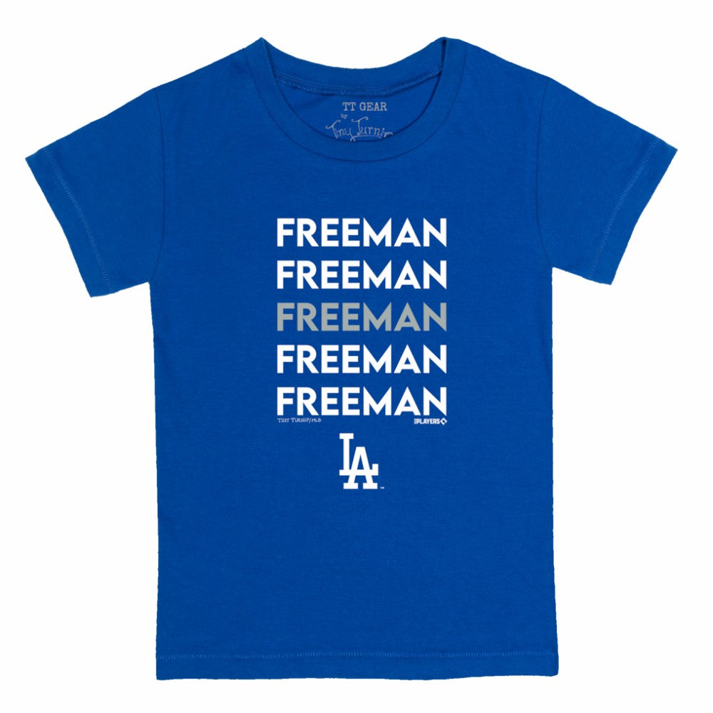 Freddie Freeman Los Angeles Dodgers Tiny Turnip Youth Stacked Graphic T-Shirt - Royal T-shirts