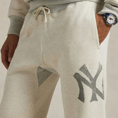 Yankees Polo Ralph Lauren Vintage Fleece Sweatpants - Cream