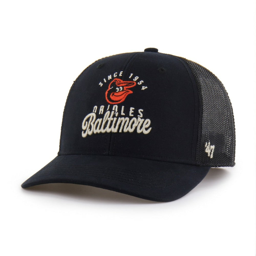 Baltimore Orioles '47 Pitstop Trucker Adjustable Hat - Black Hats