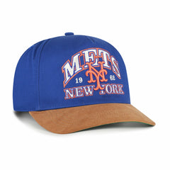 New York Mets '47 Cooperstown Break Wood Suede Hitch Adjustable Hat - Royal/Brown Hats