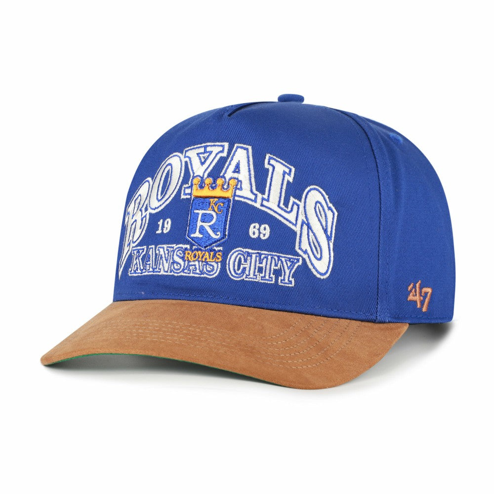 Kansas City Royals '47 Cooperstown Break Wood Suede Hitch Adjustable Hat - Royal/Brown Hats