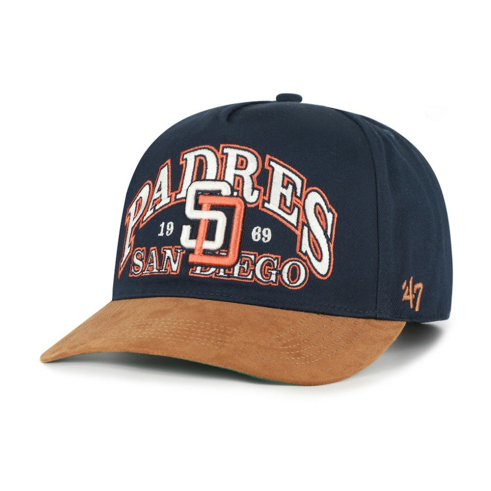 San Diego Padres '47 Cooperstown Break Wood Suede Hitch Adjustable Hat - Navy/Brown Hats