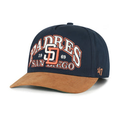 San Diego Padres '47 Cooperstown Break Wood Suede Hitch Adjustable Hat - Navy/Brown Hats