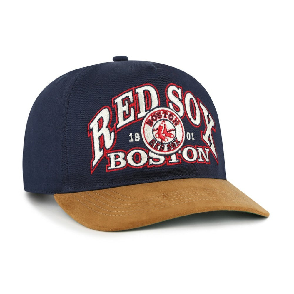Boston Red Sox '47 Cooperstown Break Wood Suede Hitch Adjustable Hat - Navy/Brown Hats