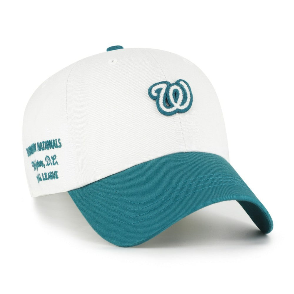 Washington Nationals '47 Contemporary Tonal Clean Up Adjustable Hat - White/Teal Hats
