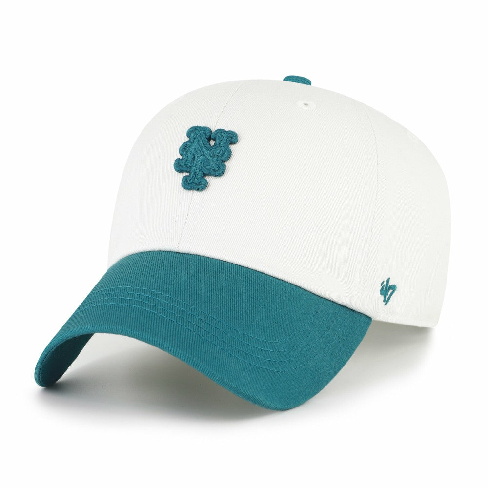 New York Mets '47 Contemporary Tonal Clean Up Adjustable Hat - White/Teal Hats