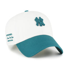 New York Yankees '47 Contemporary Tonal Clean Up Adjustable Hat - White/Teal Hats