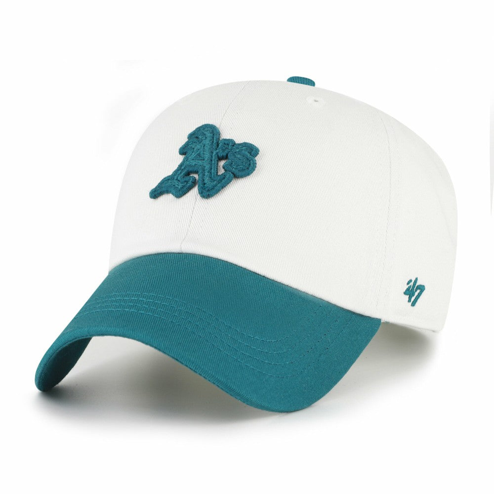 Athletics '47 Contemporary Tonal Clean Up Adjustable Hat - White/Teal Hats