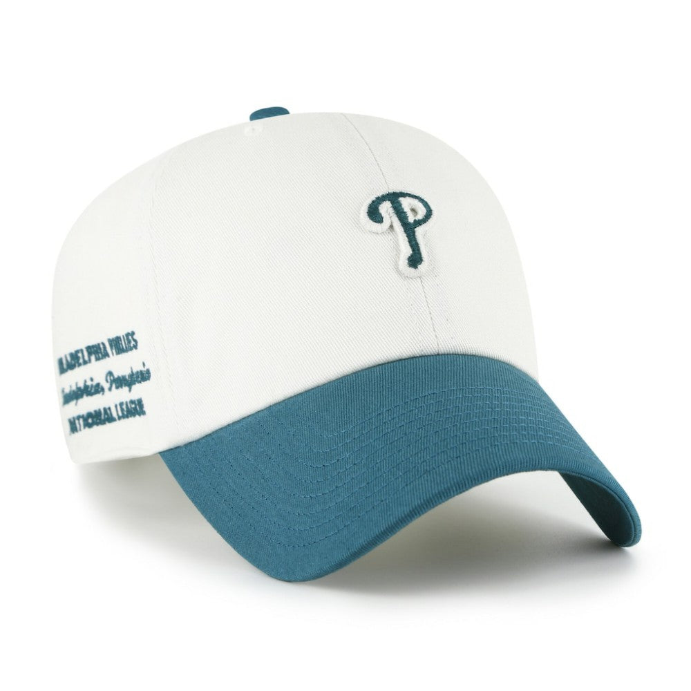 Philadelphia Phillies '47 Contemporary Tonal Clean Up Adjustable Hat - White/Teal Hats