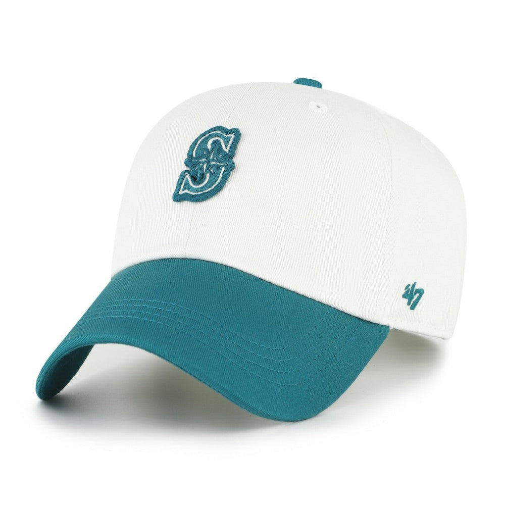 Seattle Mariners '47 Contemporary Tonal Clean Up Adjustable Hat - White/Teal Hats