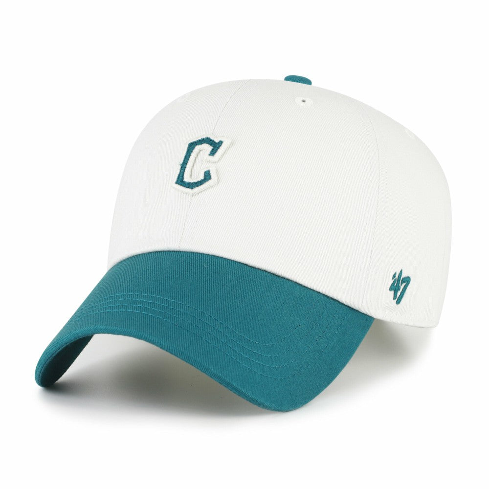 Cleveland Guardians '47 Contemporary Tonal Clean Up Adjustable Hat - White/Teal Hats