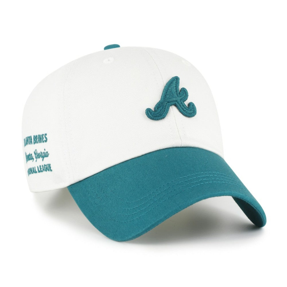 Atlanta Braves '47 Contemporary Tonal Clean Up Adjustable Hat - White/Teal Hats