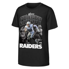 Maxx Crosby Las Vegas Raiders Outerstuff Youth Triple Pic T-Shirt - Black T-shirts