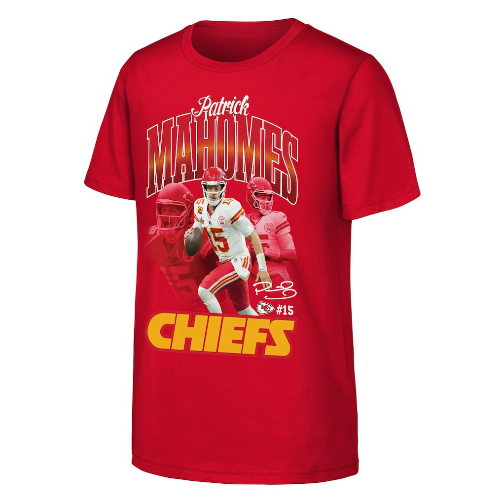 Patrick Mahomes Kansas City Chiefs Outerstuff Youth Triple Pic T-Shirt - Red T-shirts