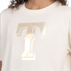 Texas Rangers Starter Women's Pastels Boxy Cropped T-Shirt - Cream T-shirts